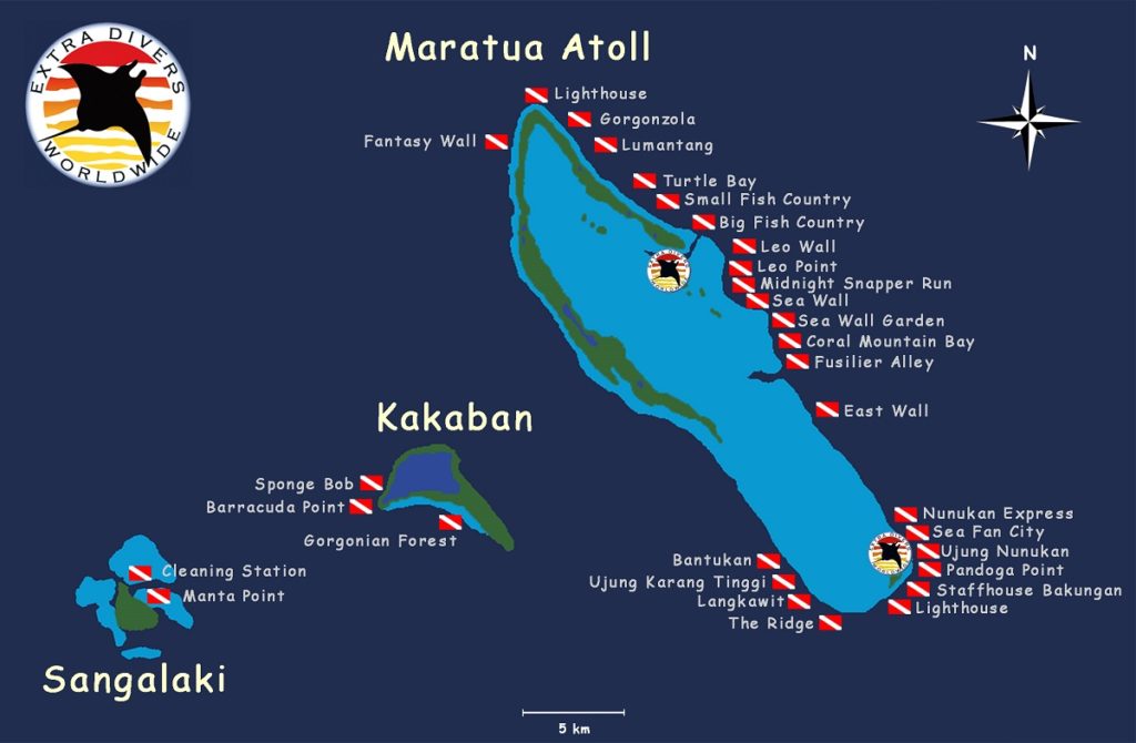 Maratua Atoll Tauchplatz Karte