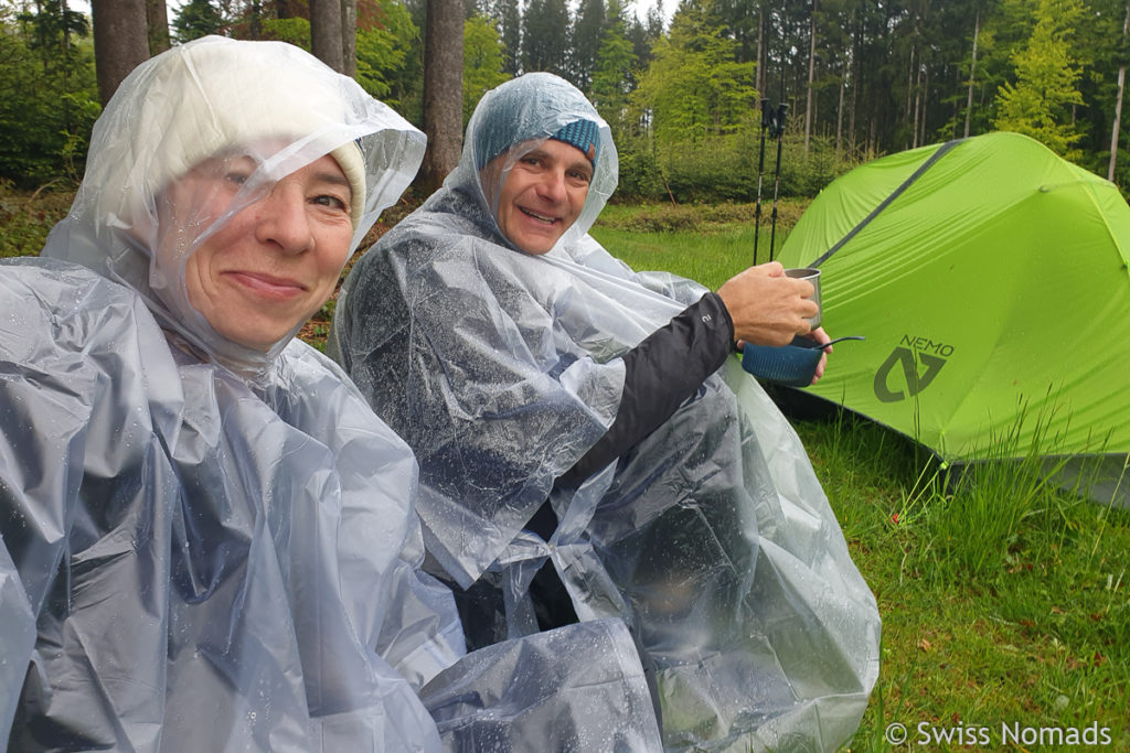 Zelten im Regen
