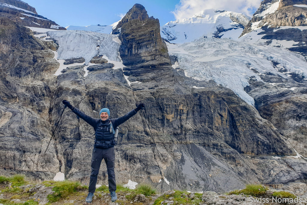 Marcel vor dem Blüemlisalpgletscher