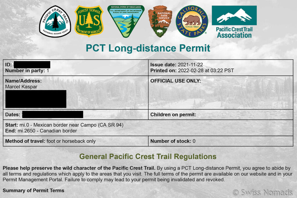 Pacific Crest Trail Permit