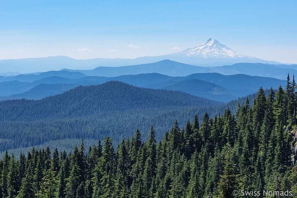 Schlafplatz mit Aussicht auf Mt Hood