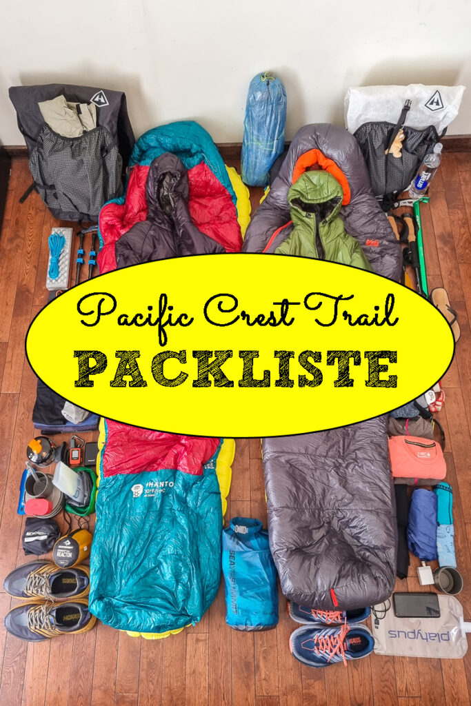 Pacific Crest Trail Packliste