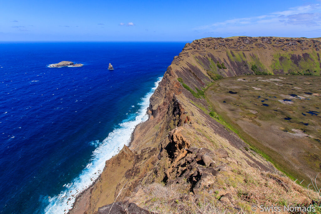 Aussicht vom Vulkankrater Rano Kau auf der Osterinsel