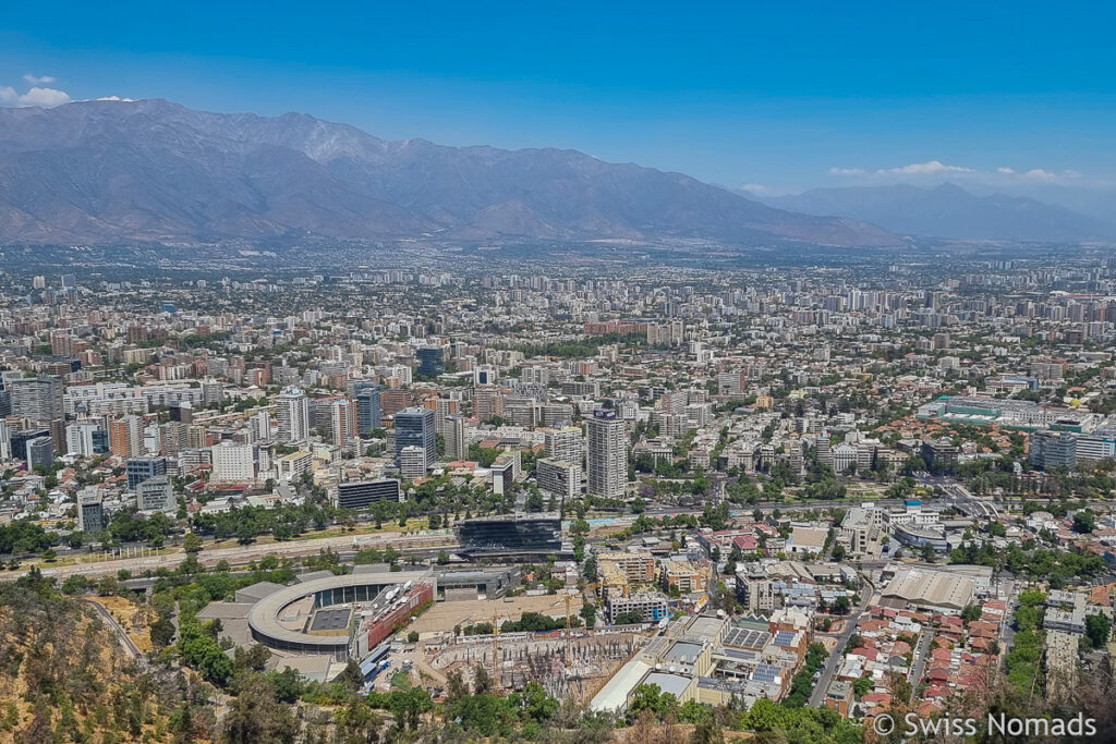 Aussicht vom Cerro San Cristobal in Santiago