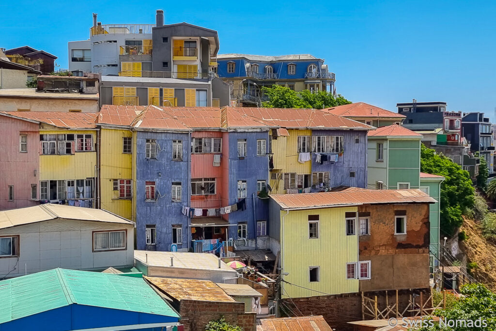 Aussicht auf Häuser Valparaiso Sehenswürdigkeiten
