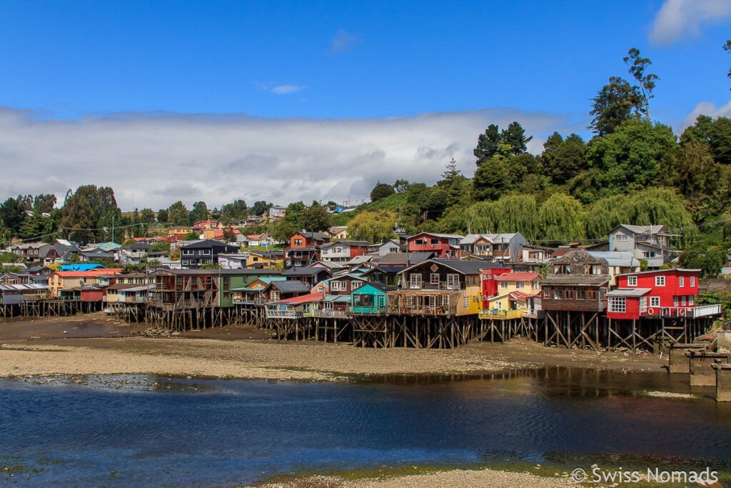 Pfahlbauten in Castro sind eine Chiloe Sehenswürdigkeit