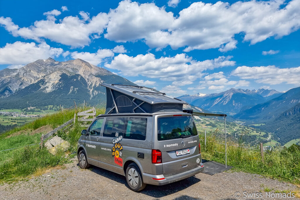 Camping in der Schweiz über dem Albulatal
