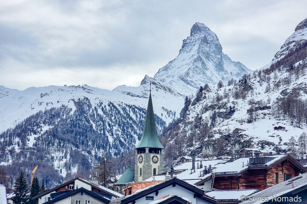 Aussicht vom Balkon Hotel Excelsior in Zermatt