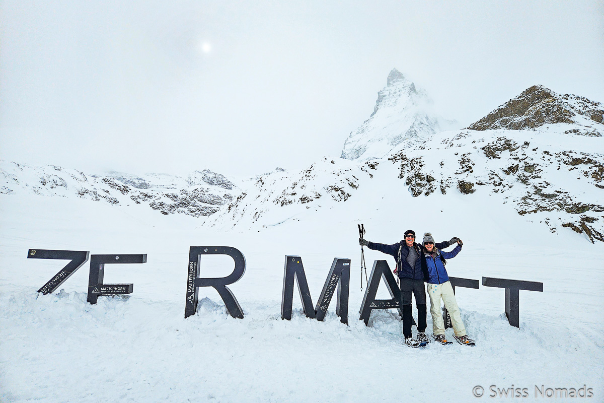 Mehr über den Artikel erfahren Schneeschuhwandern und Winterwandern in Zermatt – Ein Wintermärchen