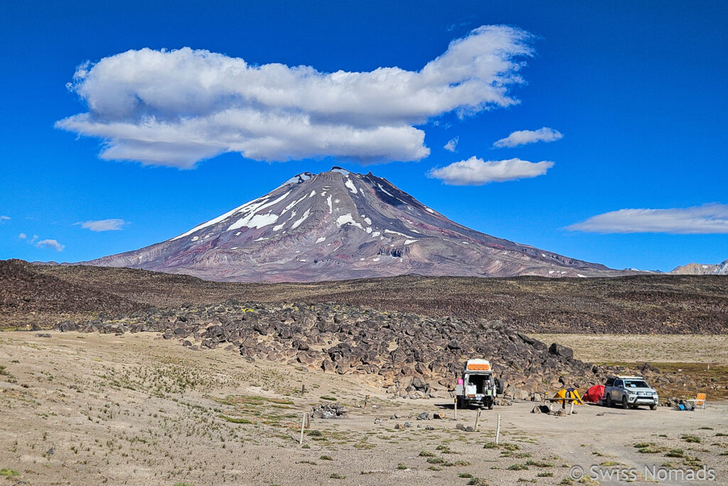 Camp beim Vulkan Maipo